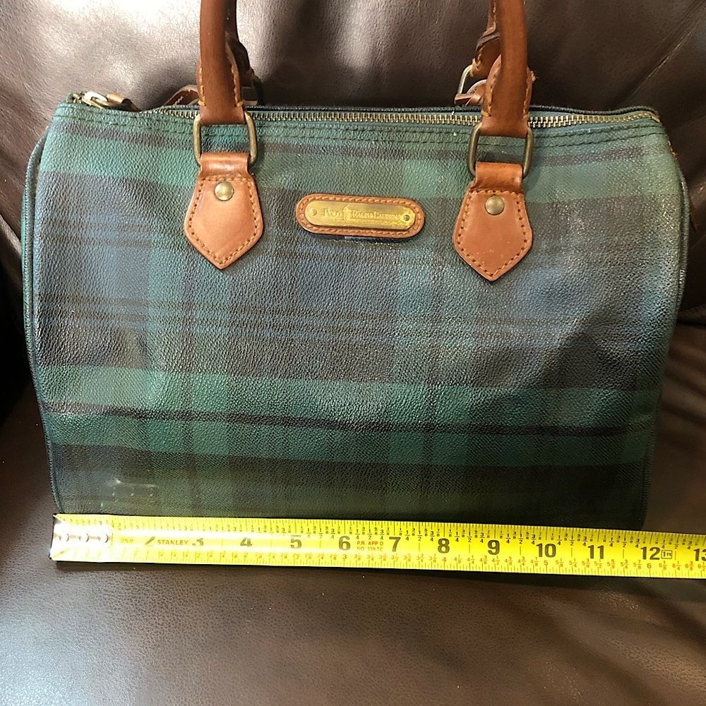 RALPH LAUREN Black Watch Plaid Boston Weekend Travel Duffle Doctor Bag Speedy 30 - Picture 12 of 17